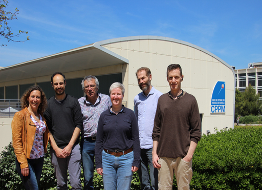 NISP Detector team, CPPM team (from left to right): Laurence Caillat, Romain Legras, Jean-Claude Clemens, Aurélia Secroun, William Gillard and Jérôme Royon