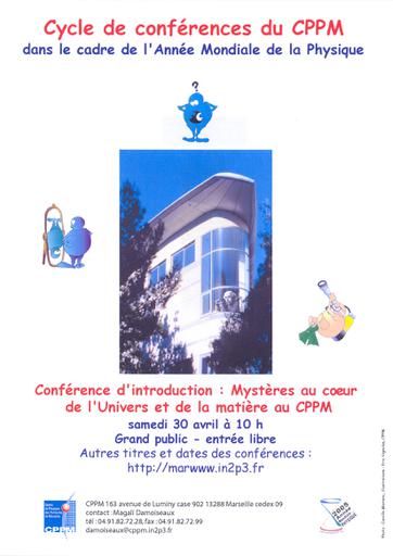 Affiche de la première conférence, le 30 avril 2005