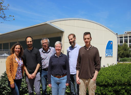 NISP Detector team, groupe du CPPM (de gauche à droite): Laurence Caillat, Romain Legras, Jean-Claude Clemens, Aurélia Secroun, William Gillard and Jérôme Royon