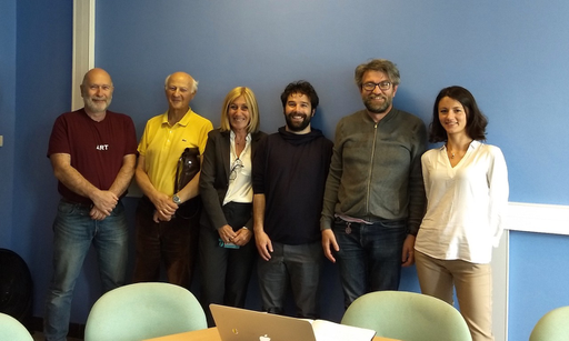 NISP Detector team, groupe de Lyon (de gauche à droite): Alain Castera, Gérard Smadja, Anne Ealet, Clement Buton, Sylvain Ferriol, and Bogna Kubik